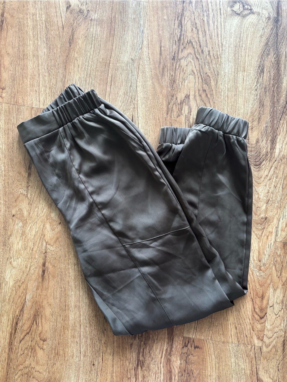 Forever 21 Brown silky inspired Jogger Pants with Elastic Waist